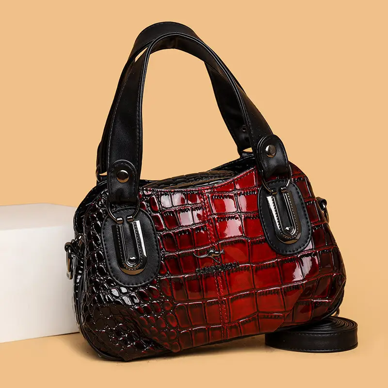 Gradient Snakeskin Pattern Handbag
