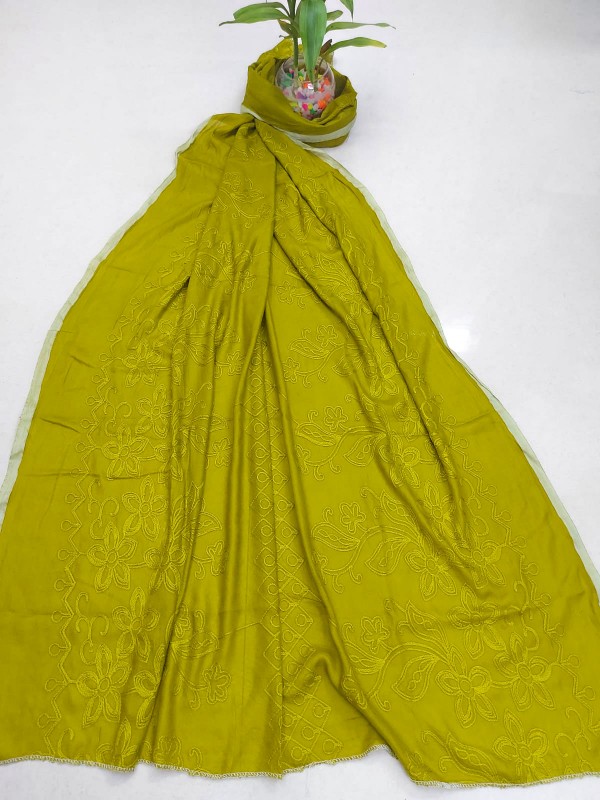 Heavy Embroidery Cotton print Single Orna