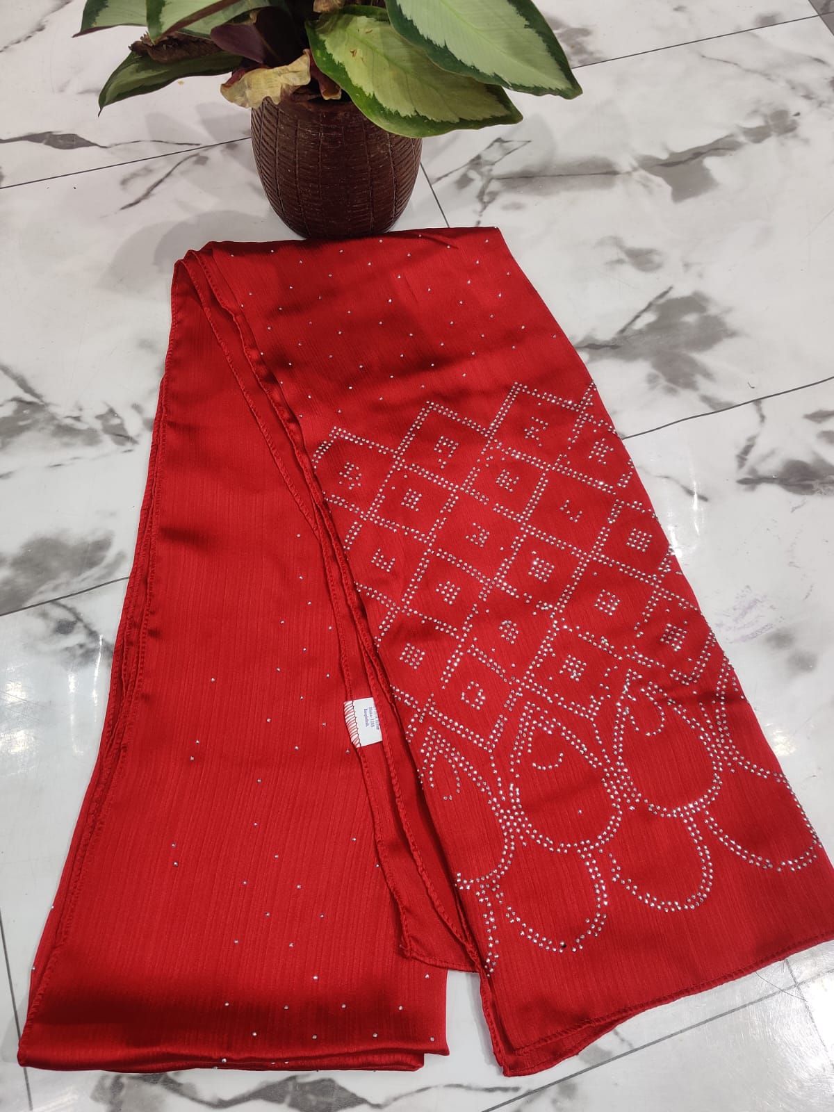 georgette party hijab with stone work