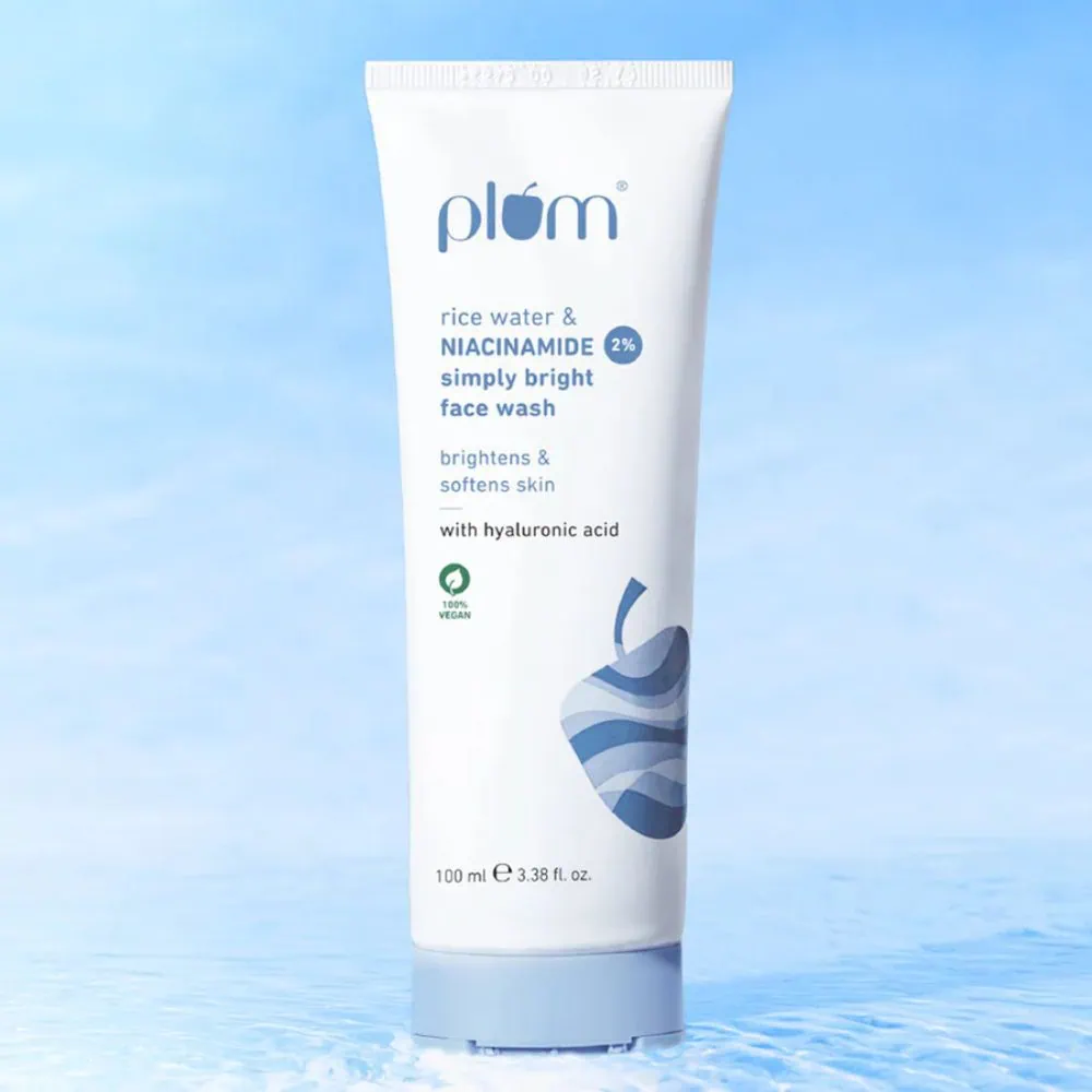 Plum 2% Niacinamide & Rice Water Simply Bright Face Wash (100ml)