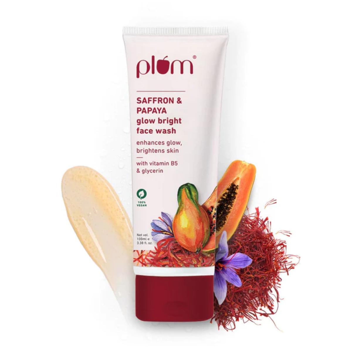 Plum Saffron & Papaya Glow Bright Face Wash (100ml)